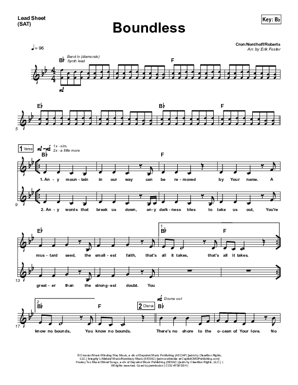Boundless Lead Sheet (Kerrie Roberts)