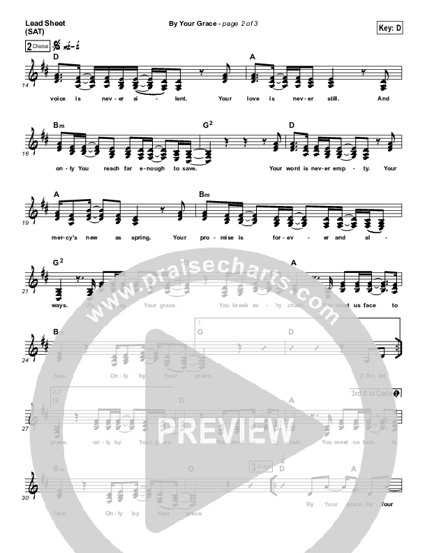 By Your Grace Lead Sheet (Kerrie Roberts)