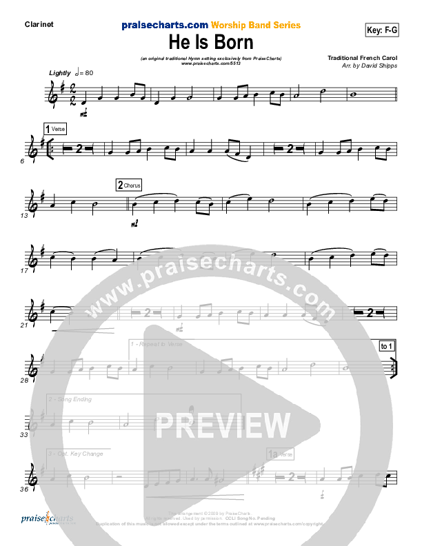 He Is Born Wind Pack ( / Traditional Carol / PraiseCharts)