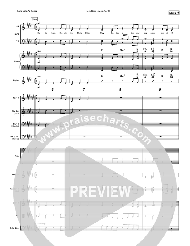 He Is Born Orchestration ( / Traditional Carol / PraiseCharts)