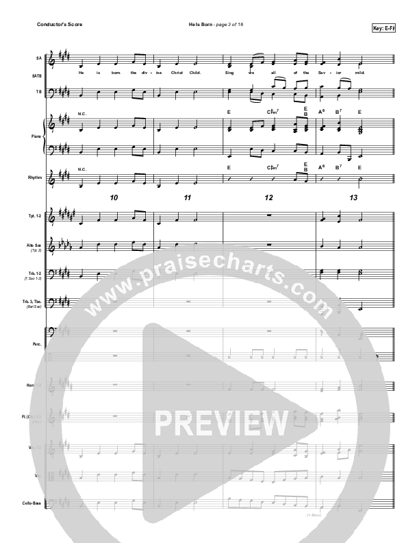 He Is Born Orchestration ( / Traditional Carol / PraiseCharts)