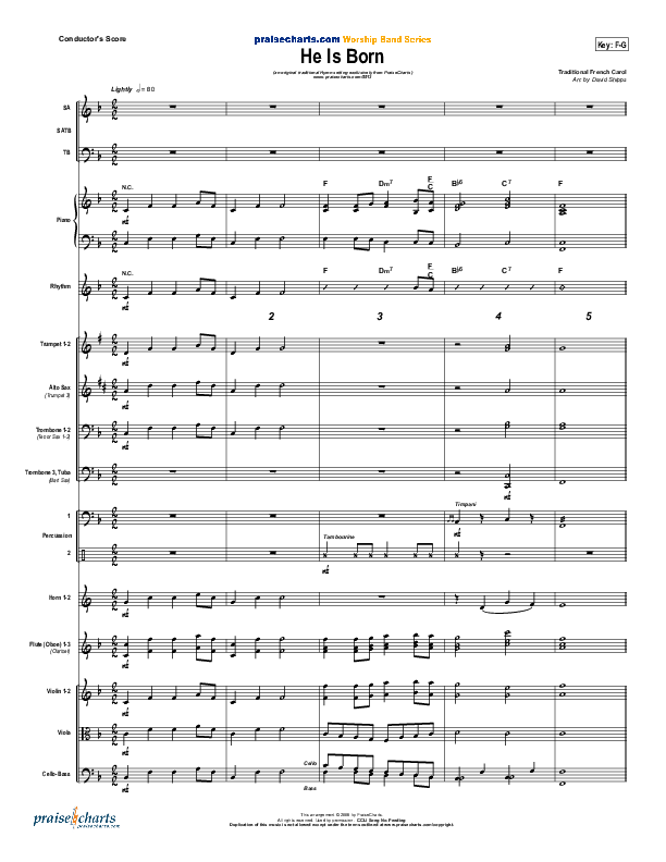 He Is Born Orchestration ( / Traditional Carol / PraiseCharts)