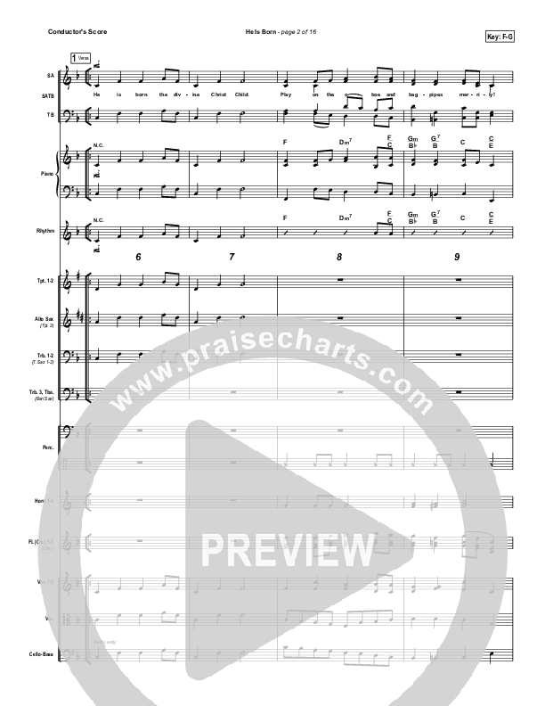 He Is Born Orchestration ( / Traditional Carol / PraiseCharts)