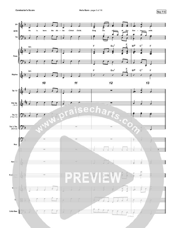 He Is Born Orchestration ( / Traditional Carol / PraiseCharts)