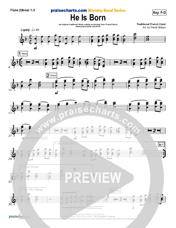 He Is Born Wind Pack ( / Traditional Carol / PraiseCharts)