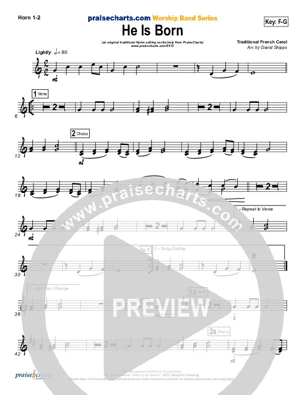 He Is Born Brass Pack ( / Traditional Carol / PraiseCharts)