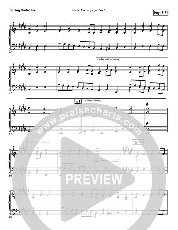 He Is Born Synth Strings ( / Traditional Carol / PraiseCharts)