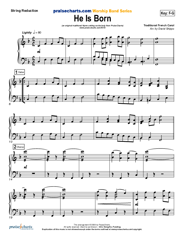 He Is Born String Pack ( / Traditional Carol / PraiseCharts)