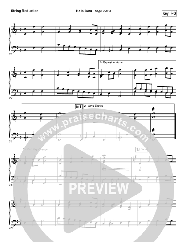 He Is Born String Pack ( / Traditional Carol / PraiseCharts)