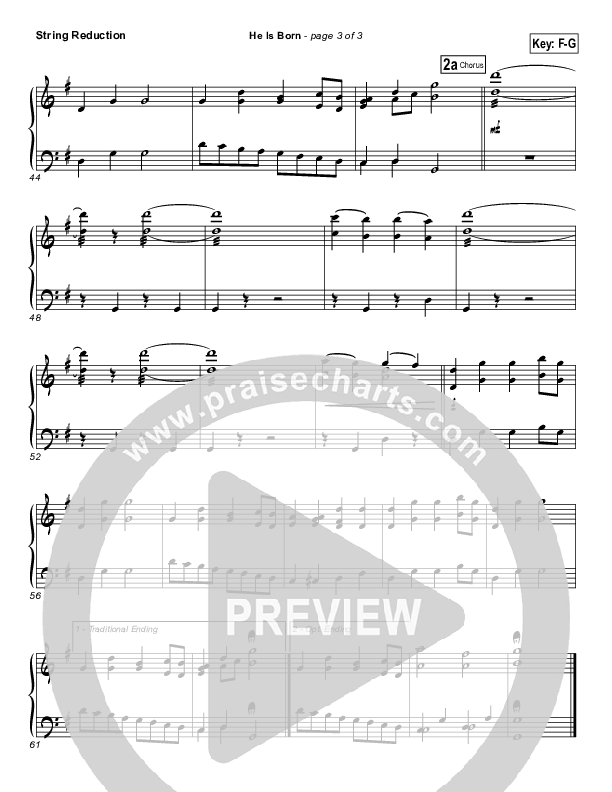 He Is Born String Pack ( / Traditional Carol / PraiseCharts)