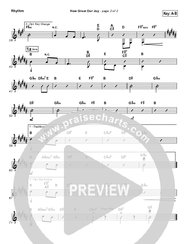 How Great Our Joy Rhythm Chart (Traditional Carol / PraiseCharts)