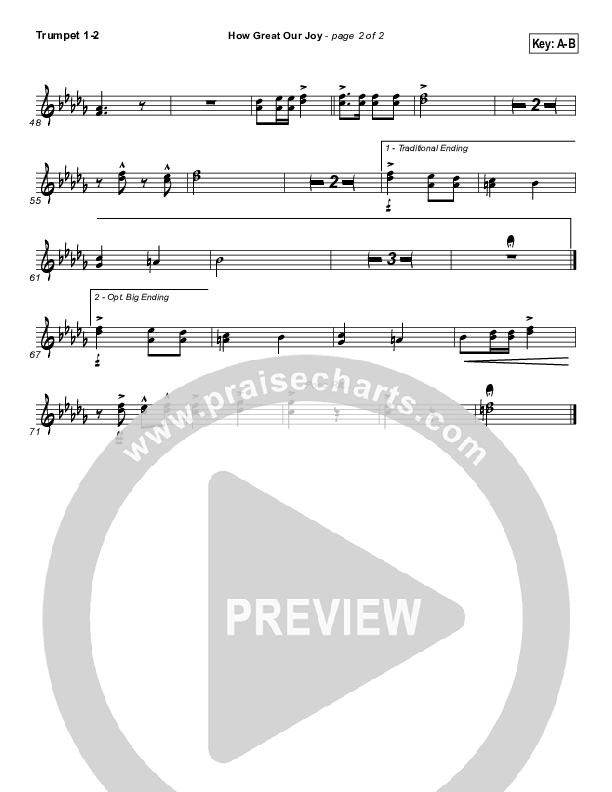 How Great Our Joy Trumpet 1,2 (Traditional Carol / PraiseCharts)