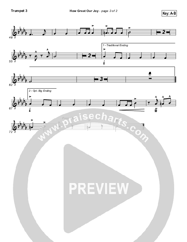 How Great Our Joy Trumpet 3 (Traditional Carol / PraiseCharts)