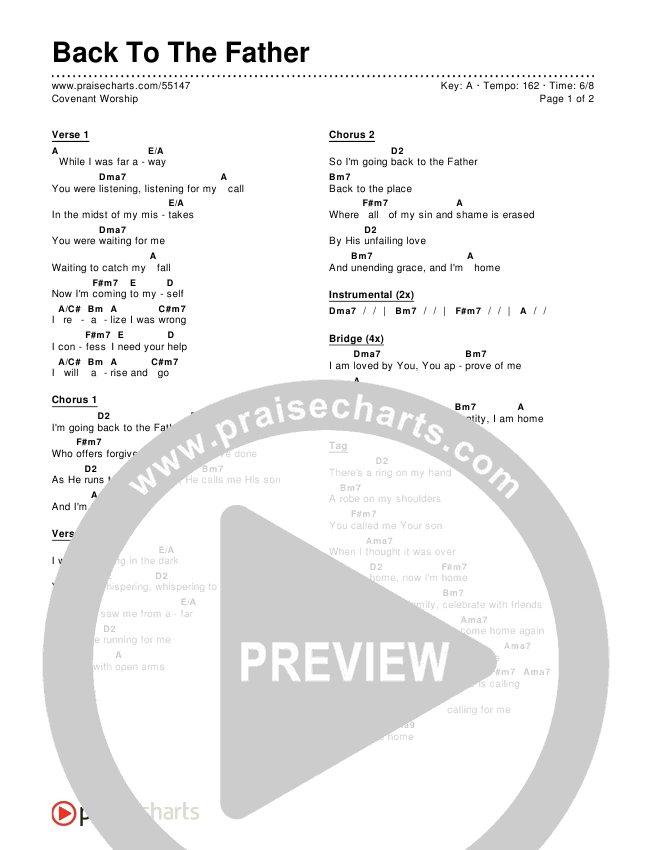 Back To The Father Chords & Lyrics (Covenant Worship)