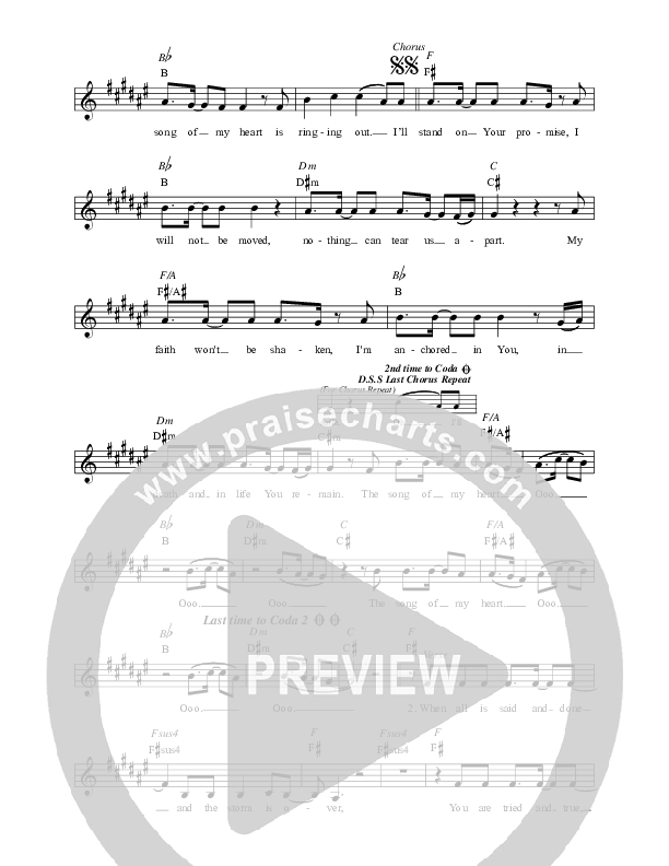 Song Of My Heart Lead Sheet (Covenant Worship)