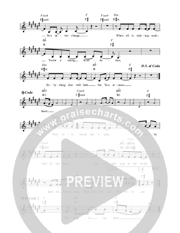 Song Of My Heart Lead Sheet (Covenant Worship)