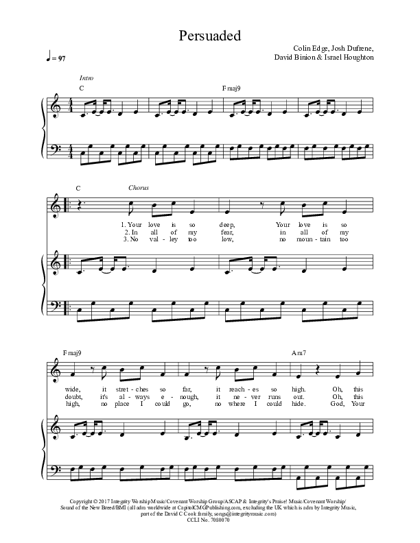 Persuaded Piano/Vocal (Covenant Worship)
