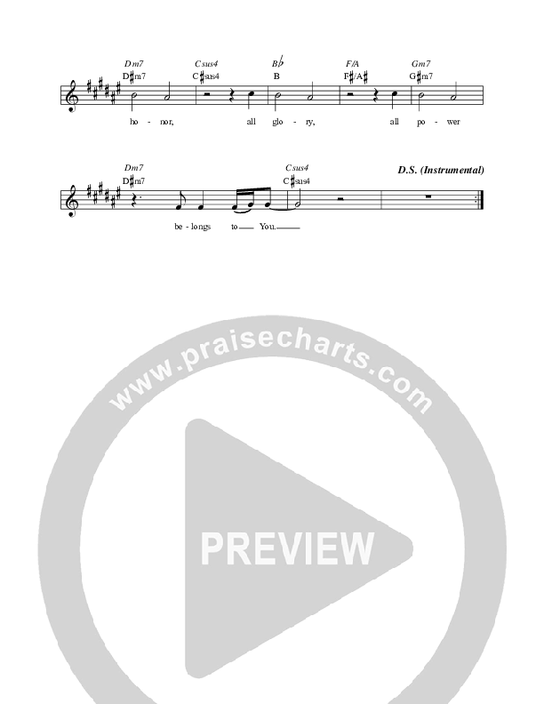 All Honor Lead Sheet (Covenant Worship)