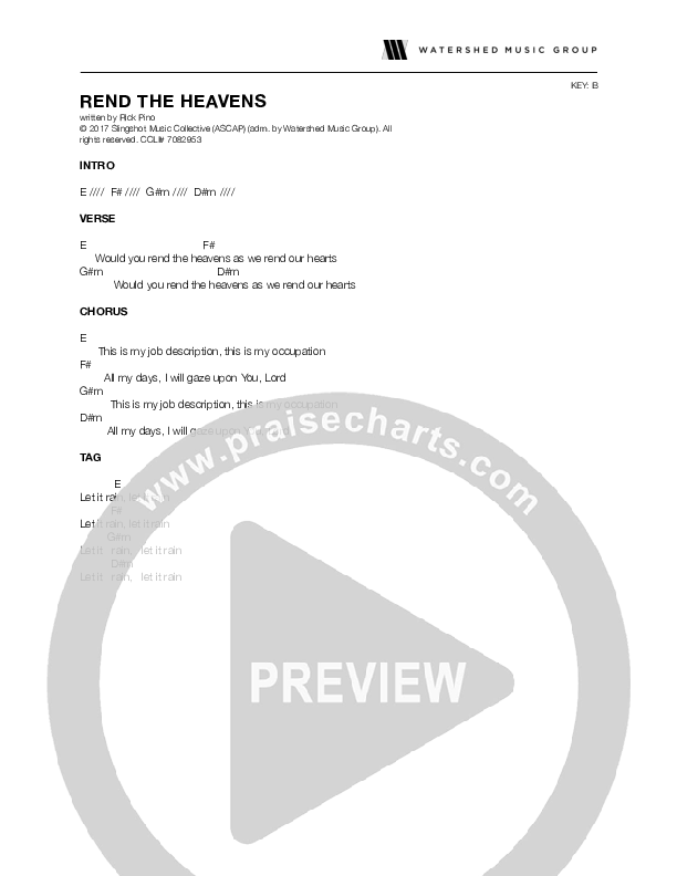 Rend The Heavens Chord Chart (Rick Pino)
