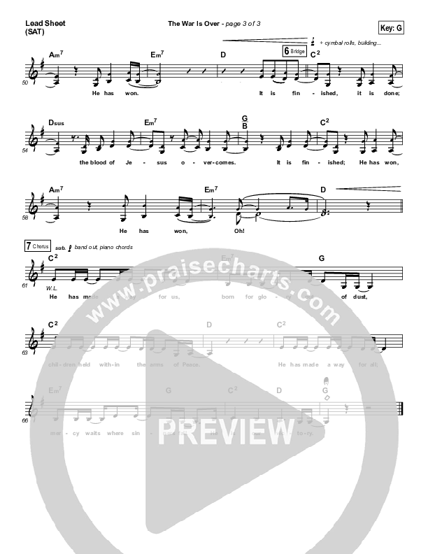 The War Is Over Lead Sheet (Josh Baldwin)