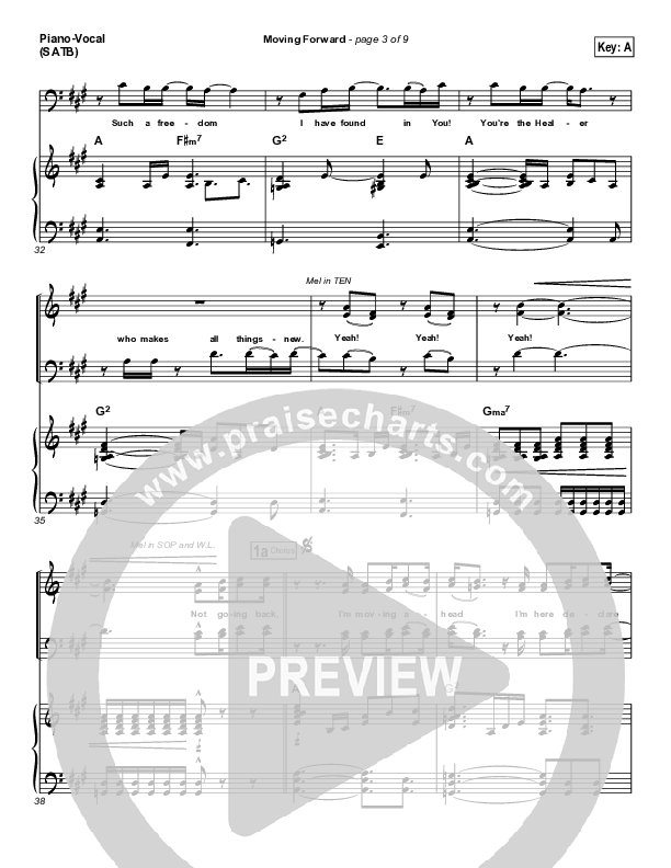 Moving Forward Piano/Vocal (SATB) (Ricardo Sanchez / Free Chapel)