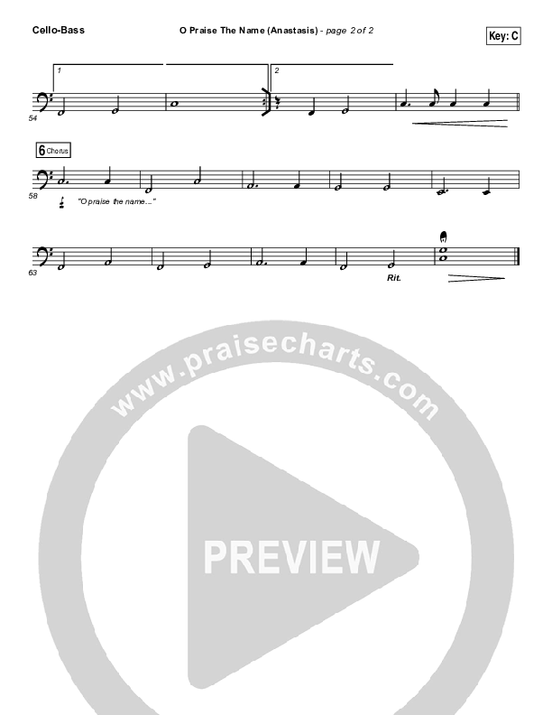O Praise The Name (Anastasis) Cello/Bass (The Worship Initiative)