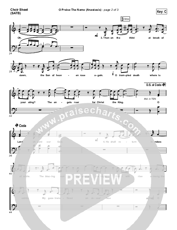 O Praise The Name (Anastasis) Choir Vocals (SATB) (The Worship Initiative)