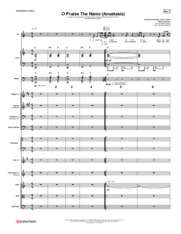 O Praise The Name (Anastasis) Conductor's Score (The Worship Initiative)