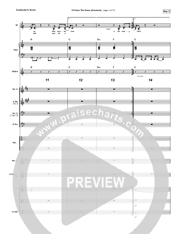 O Praise The Name (Anastasis) Conductor's Score (The Worship Initiative)