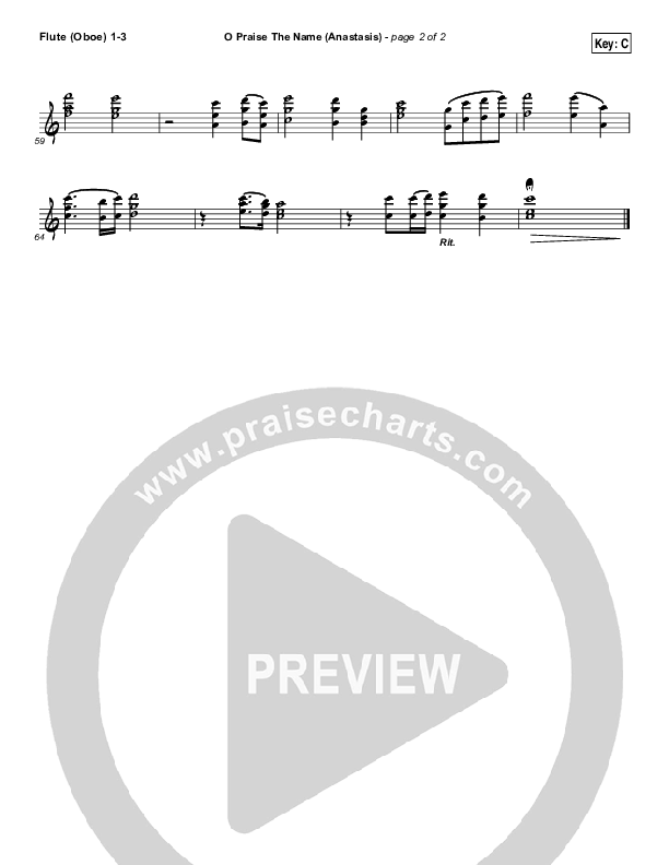 O Praise The Name (Anastasis) Flute/Oboe 1/2/3 (The Worship Initiative)