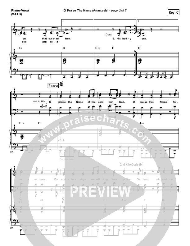 O Praise The Name (Anastasis) Piano/Vocal Pack (The Worship Initiative)