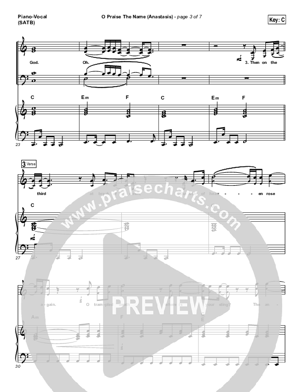 O Praise The Name (Anastasis) Piano/Vocal (SATB) (The Worship Initiative)