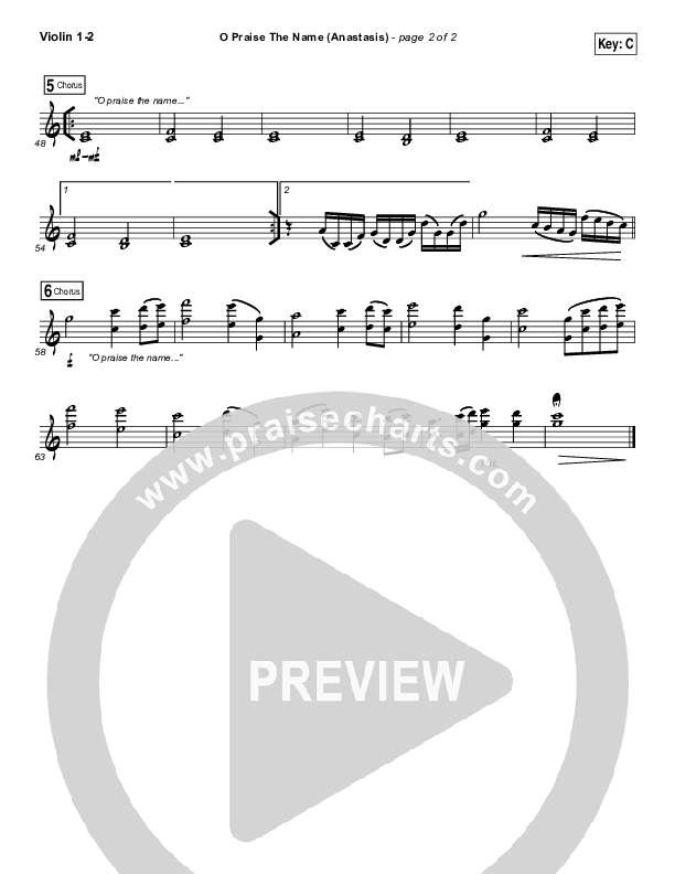 O Praise The Name (Anastasis) Violin 1/2 (The Worship Initiative)