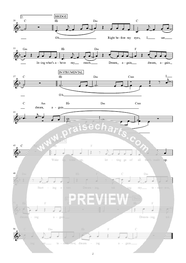 Dream Again Lead Sheet (Emma Mullings)