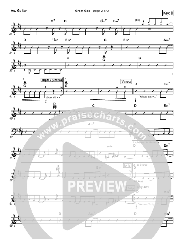 Great God Acoustic Guitar (Jentezen Franklin / Free Chapel)