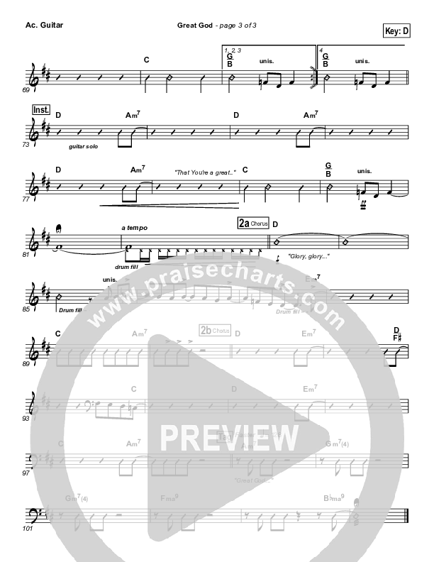 Great God Acoustic Guitar (Jentezen Franklin / Free Chapel)