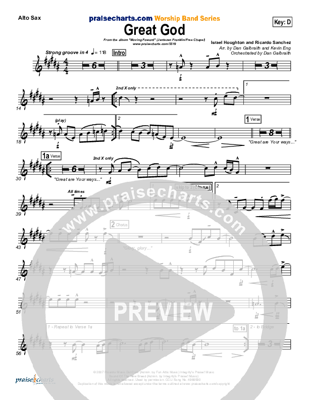 Great God Alto Sax (Jentezen Franklin / Free Chapel)