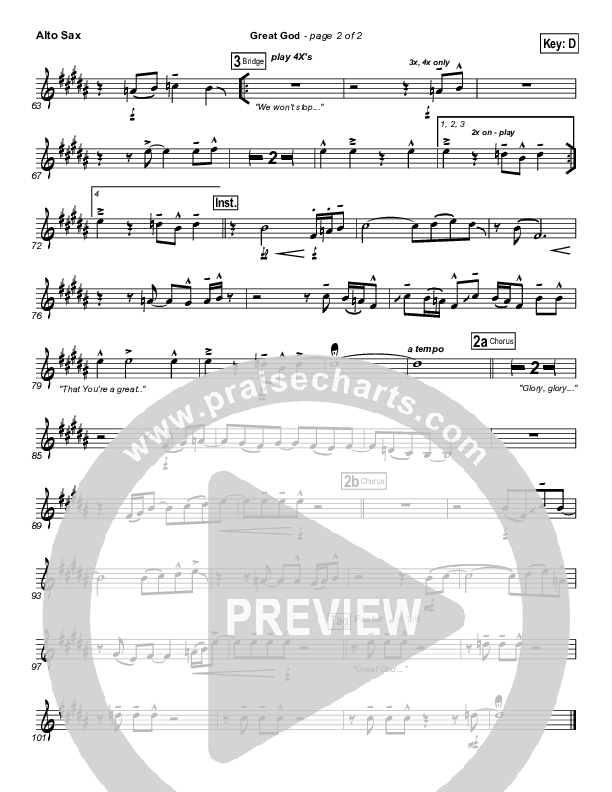 Great God Alto Sax (Jentezen Franklin / Free Chapel)