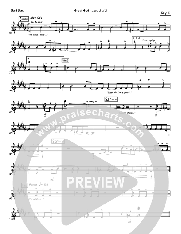 Great God Bari Sax (Jentezen Franklin / Free Chapel)