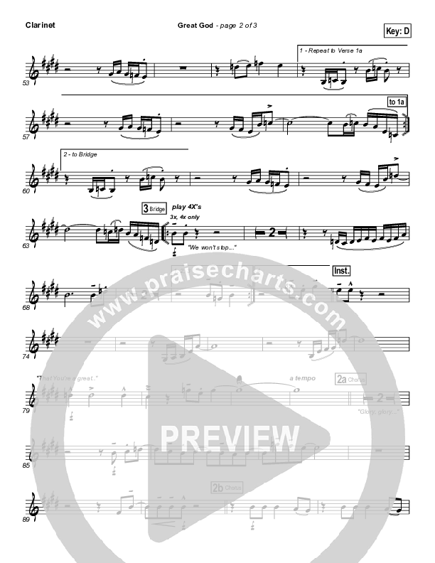 Great God Clarinet (Jentezen Franklin / Free Chapel)