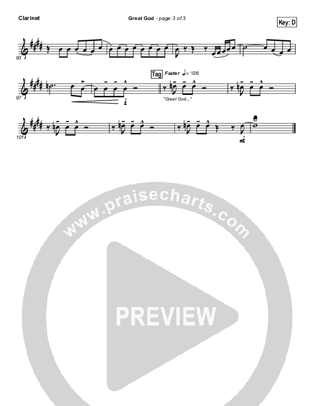 Great God Clarinet (Jentezen Franklin / Free Chapel)