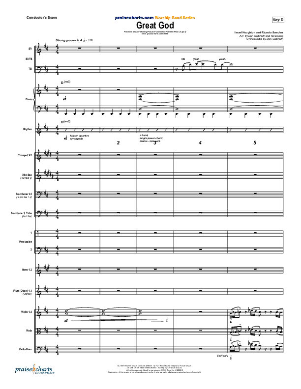 Great God Conductor's Score (Jentezen Franklin / Free Chapel)