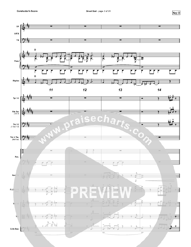 Great God Conductor's Score (Jentezen Franklin / Free Chapel)