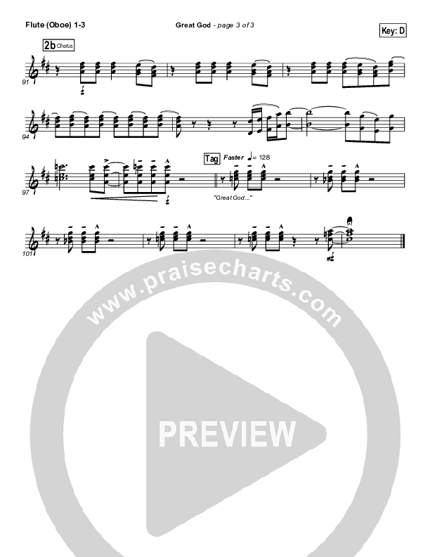 Great God Flute/Oboe 1/2/3 (Jentezen Franklin / Free Chapel)