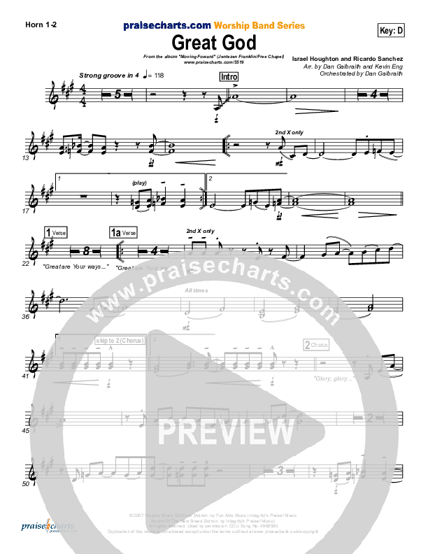 Great God French Horn 1/2 (Jentezen Franklin / Free Chapel)