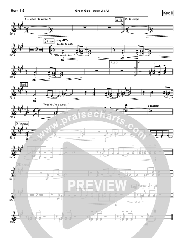 Great God French Horn 1/2 (Jentezen Franklin / Free Chapel)