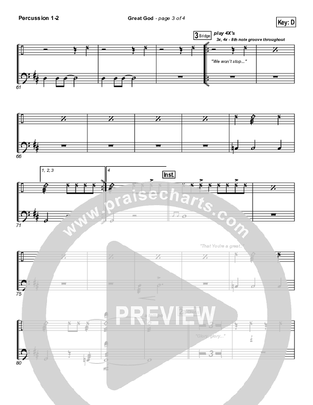 Great God Percussion 1/2 (Jentezen Franklin / Free Chapel)