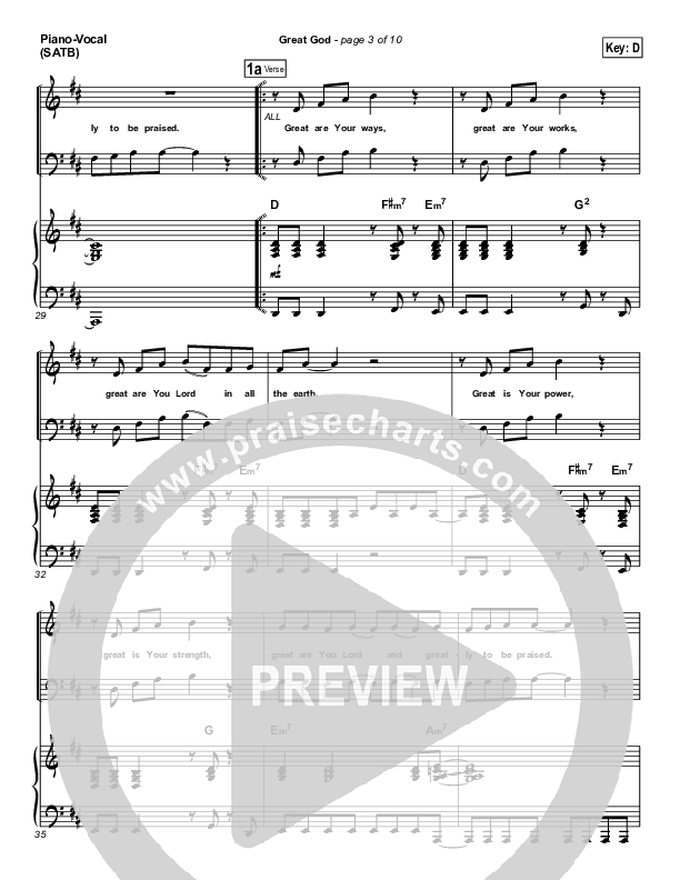 Great God Piano/Vocal & Lead (Jentezen Franklin / Free Chapel)