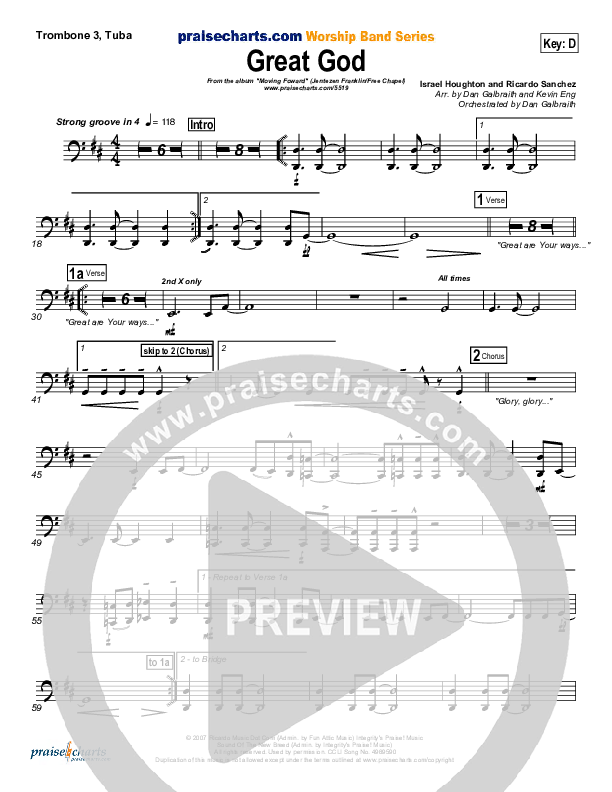 Great God Trombone 3/Tuba (Jentezen Franklin / Free Chapel)