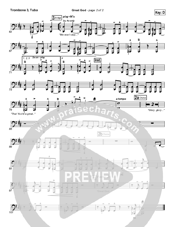 Great God Trombone 3/Tuba (Jentezen Franklin / Free Chapel)